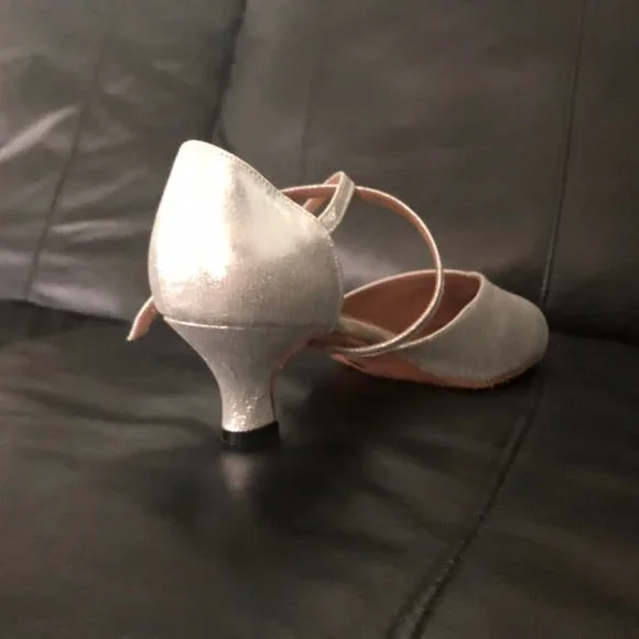 NEW  Ballroom Latin Dance Shoes in Silver - Picture 2 of 14